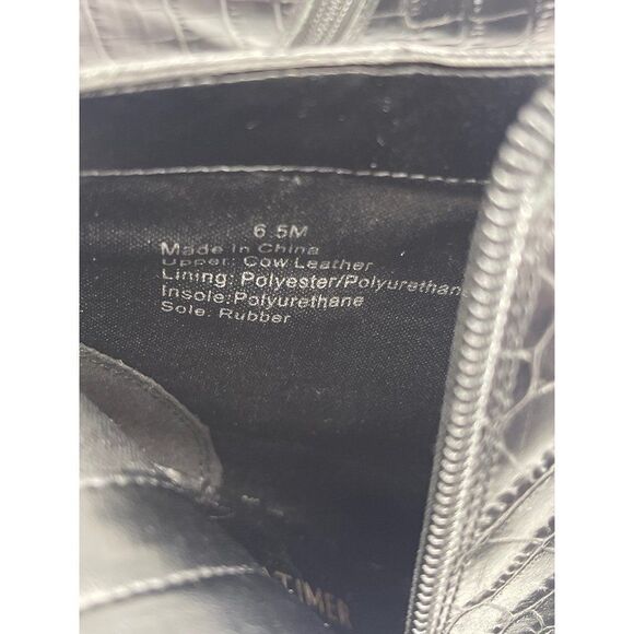 Gibson Latimer Black Leather Croc Embossed Boots Size 6.5 - Picture 11 of 11